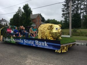 Lake Osceola State Bank in Razzasque Days Parade in LeRoy